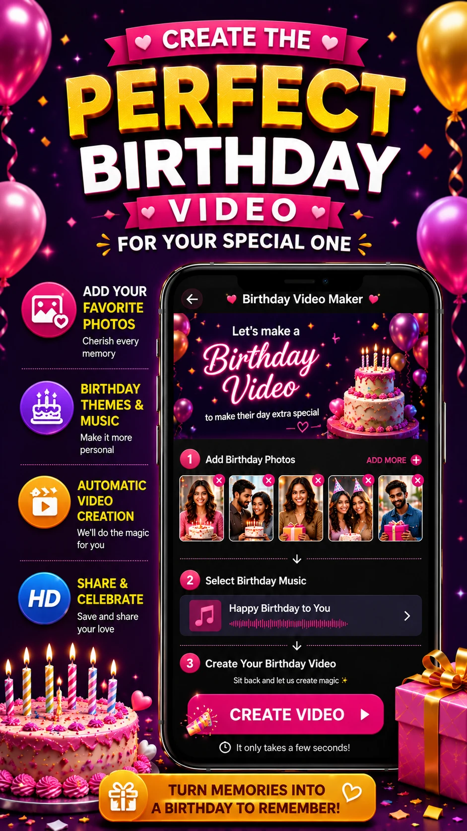 Happy Birthday Video Maker screenshot
