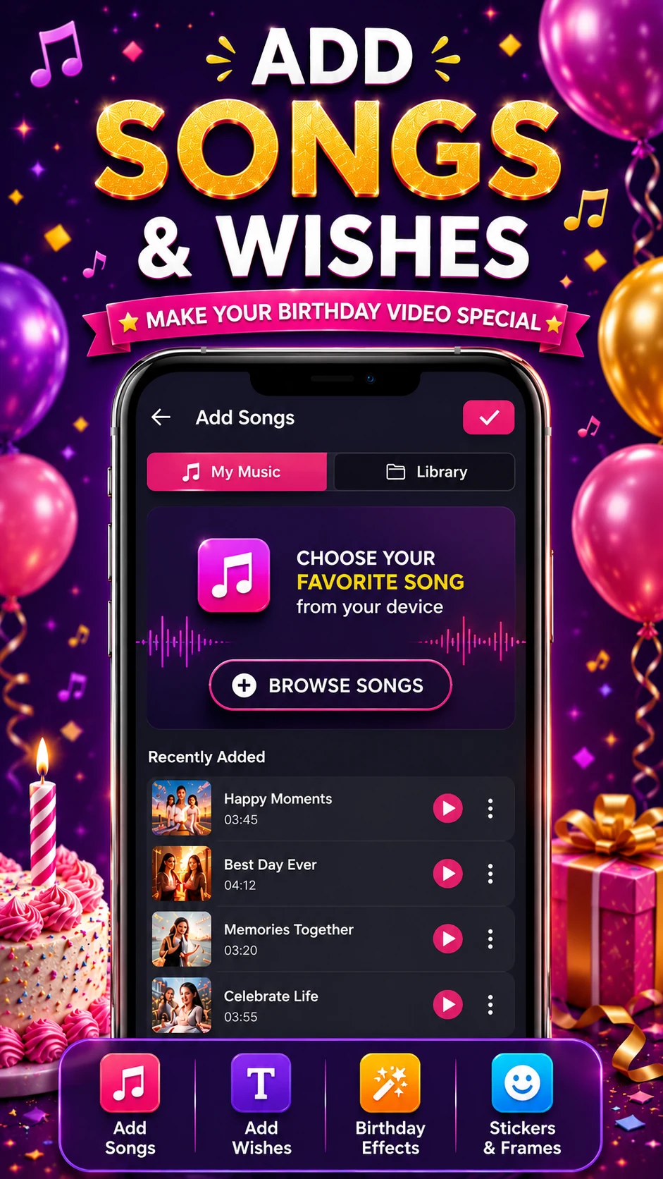 Happy Birthday Video Maker screenshot
