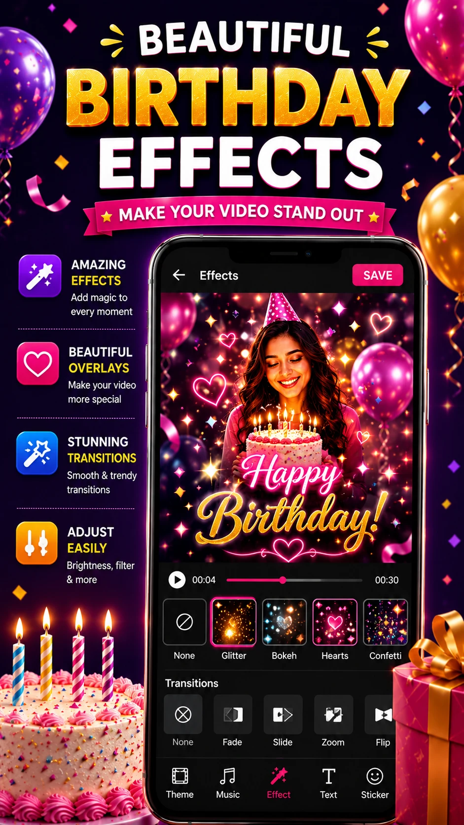 Happy Birthday Video Maker screenshot